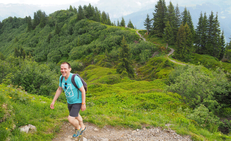 Hiking in Braunwald Gumen. Switzerland