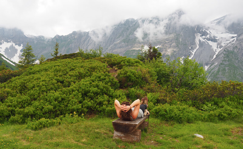 Hiking in Braunwald Gumen. Switzerland