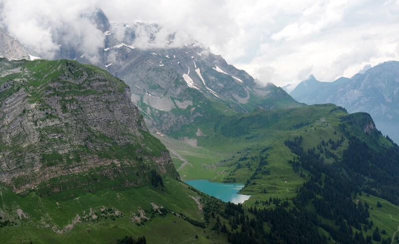 Hiking in Braunwald Gumen. Switzerland