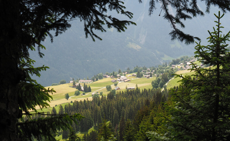 Hiking in Braunwald Gumen. Switzerland