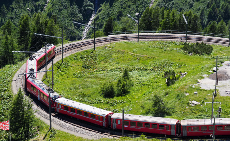 Bernina Express at Alp Grüm