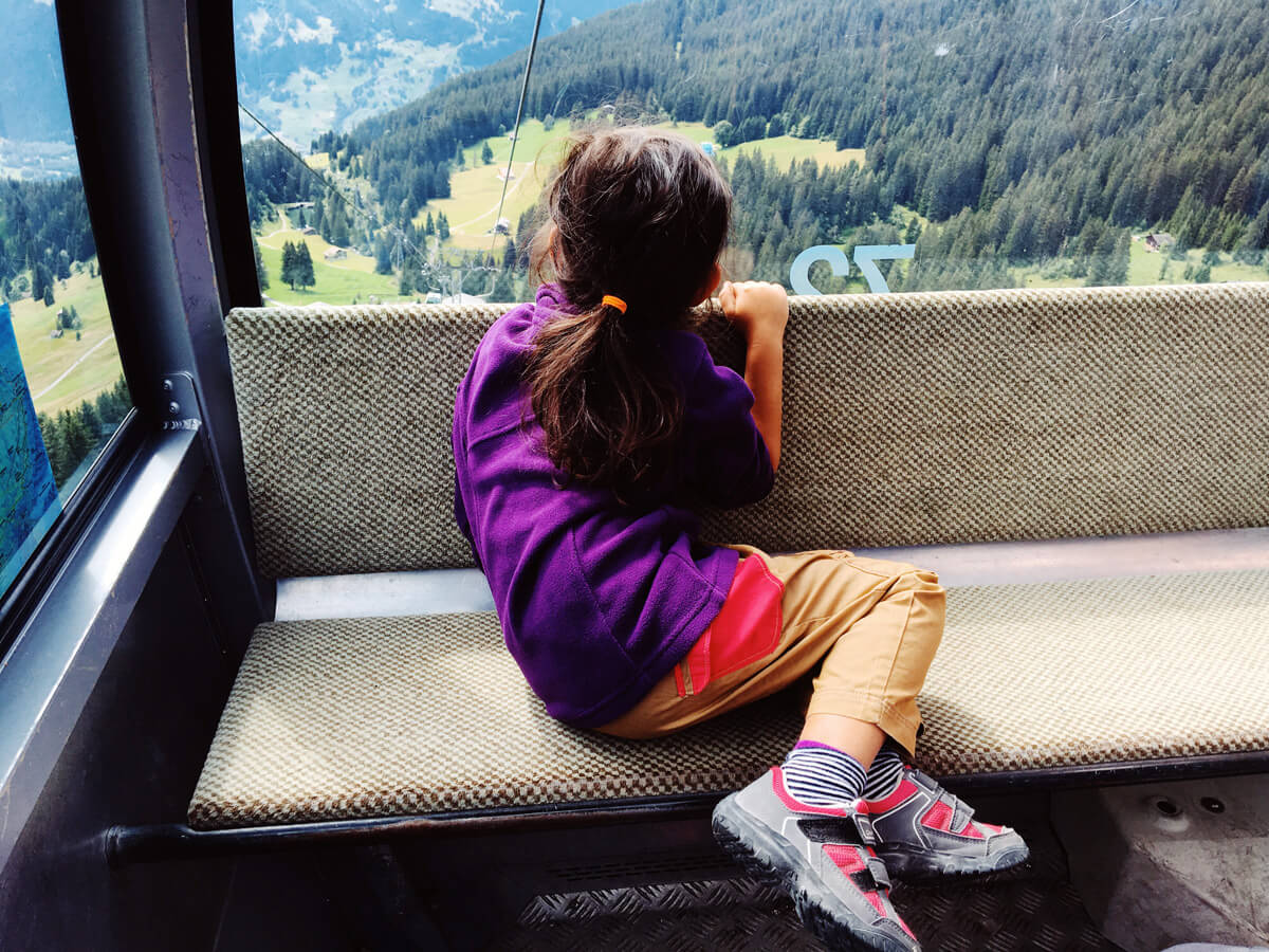 Grindelwald - Riding the cable car to Grindelwald First