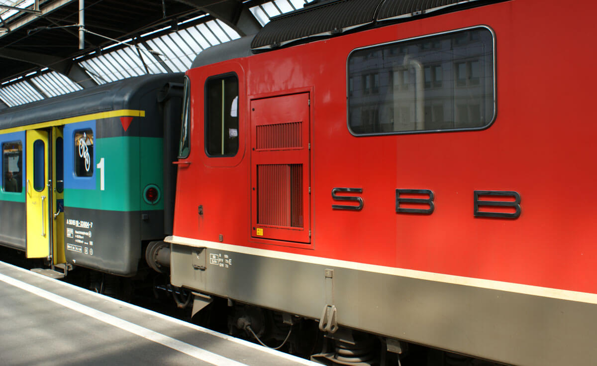 Swiss Train inside Zurich Main Station