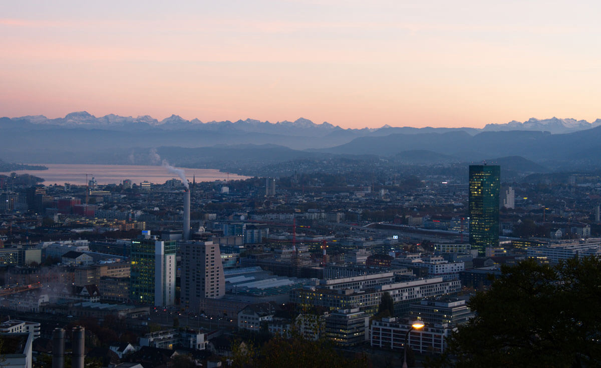 Zürich Sunset from Restaurant die Waid