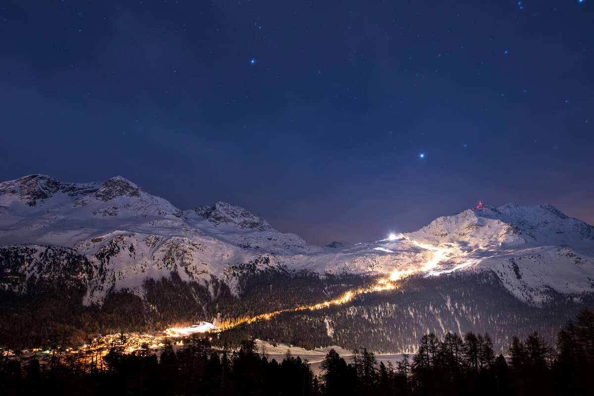 Corvatsch Snow Night