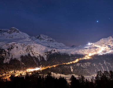 Corvatsch Snow Night