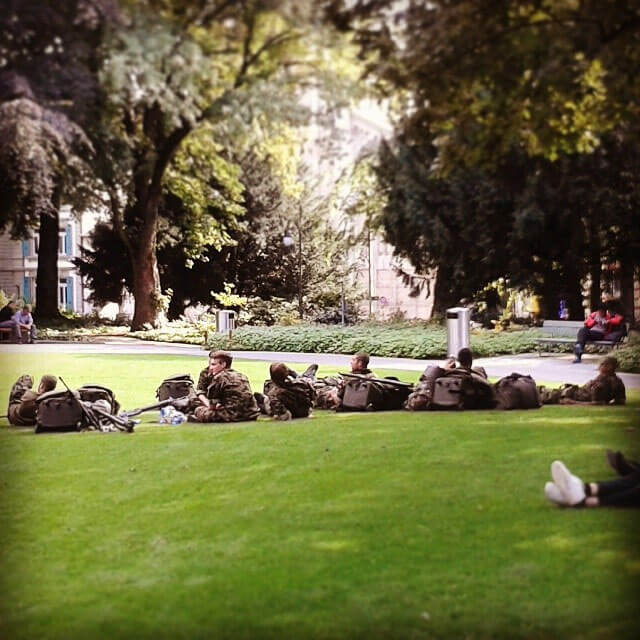 Swiss Army on a break