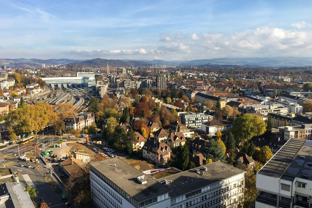 The view from the Inselspital Terrace in Bern