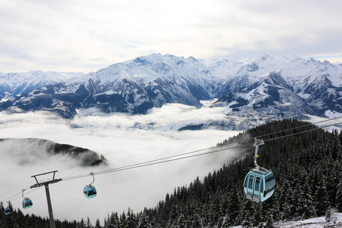 Skiing in Zell am See, Austria