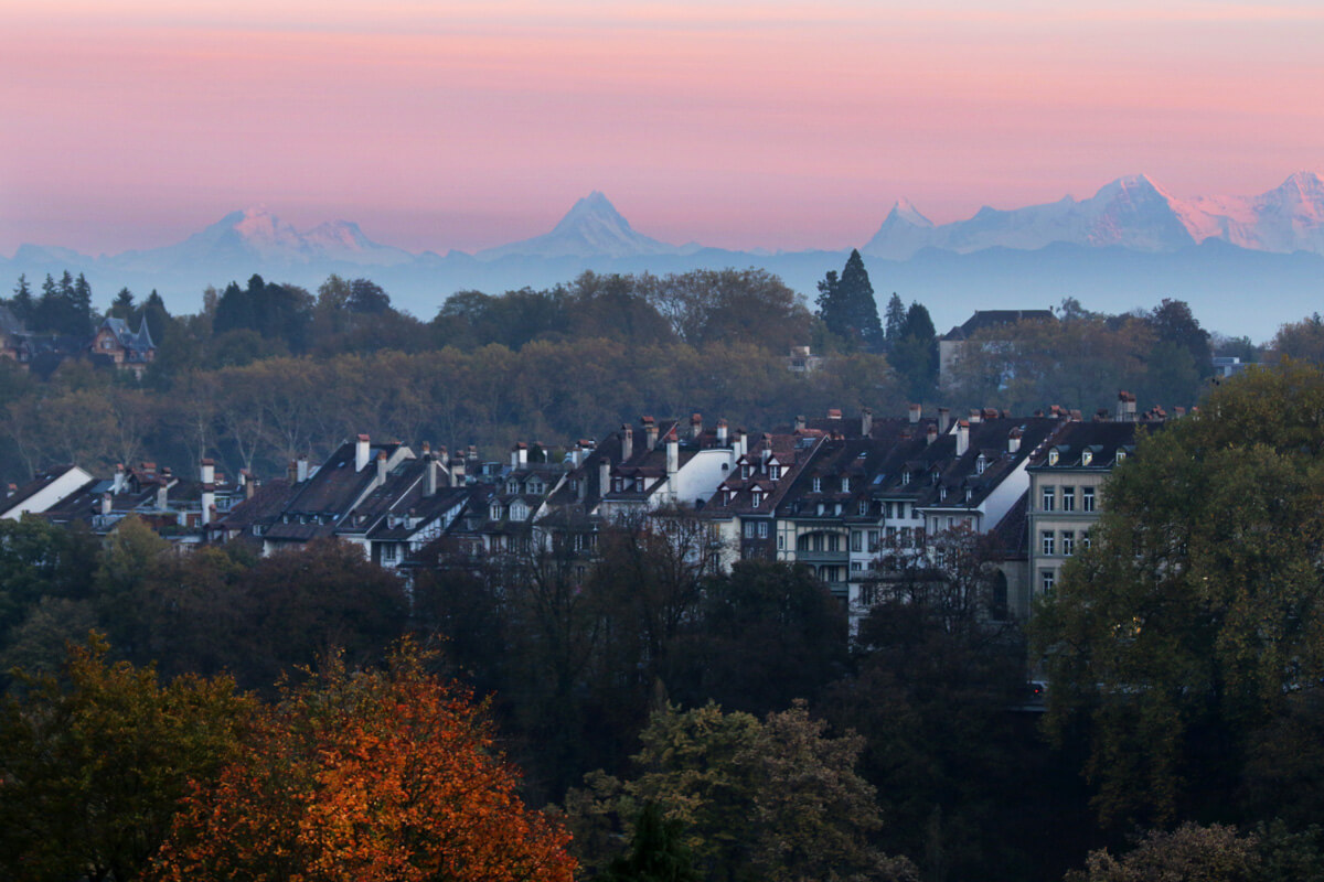 Bern Switzerland Old Town at Sunset