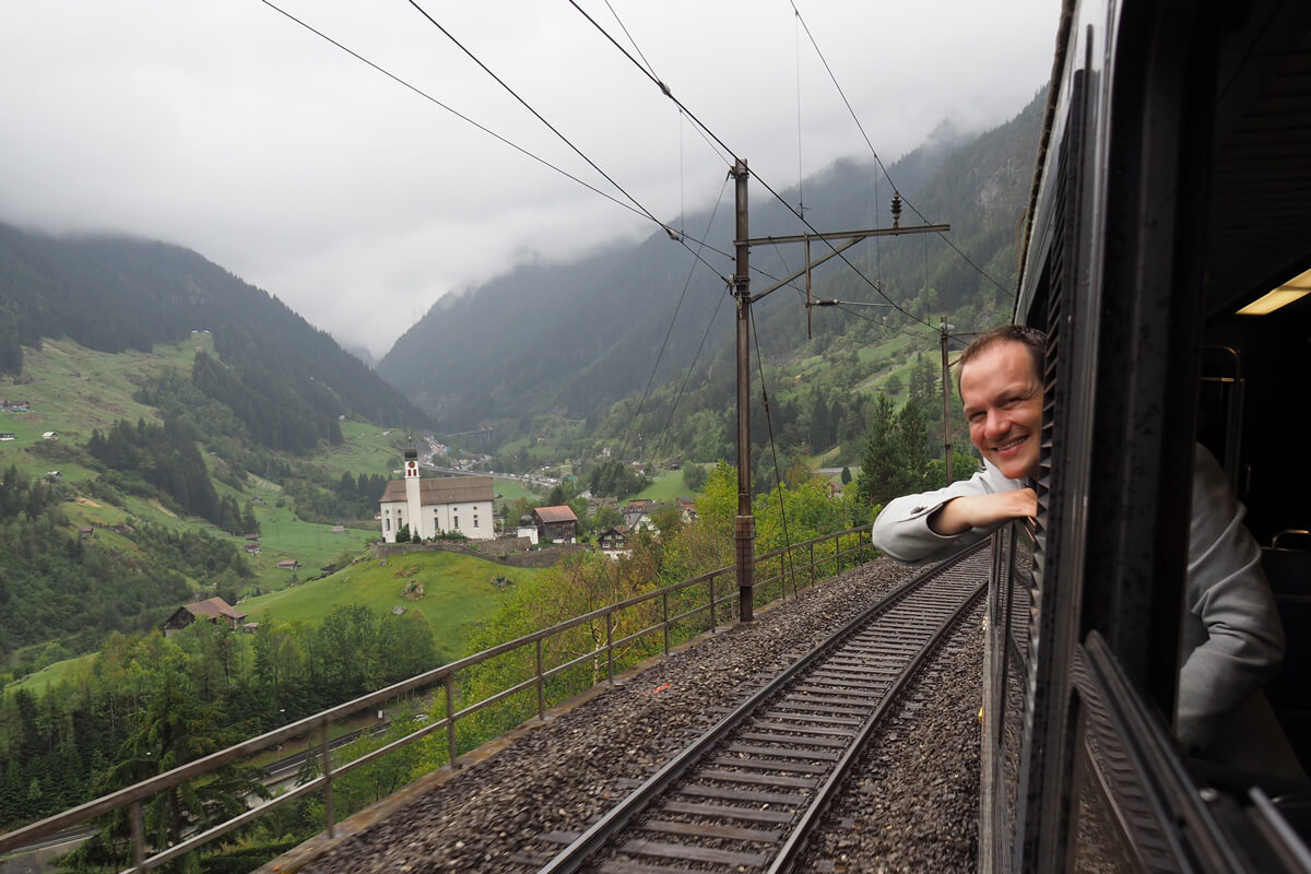 Gotthard Panorama Express train journey in Switzerland