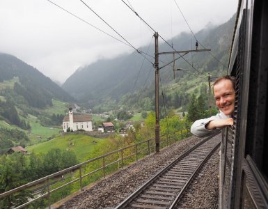 Gotthard Panorama Express train journey in Switzerland