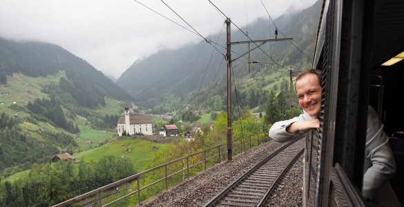 Gotthard Panorama Express train journey in Switzerland