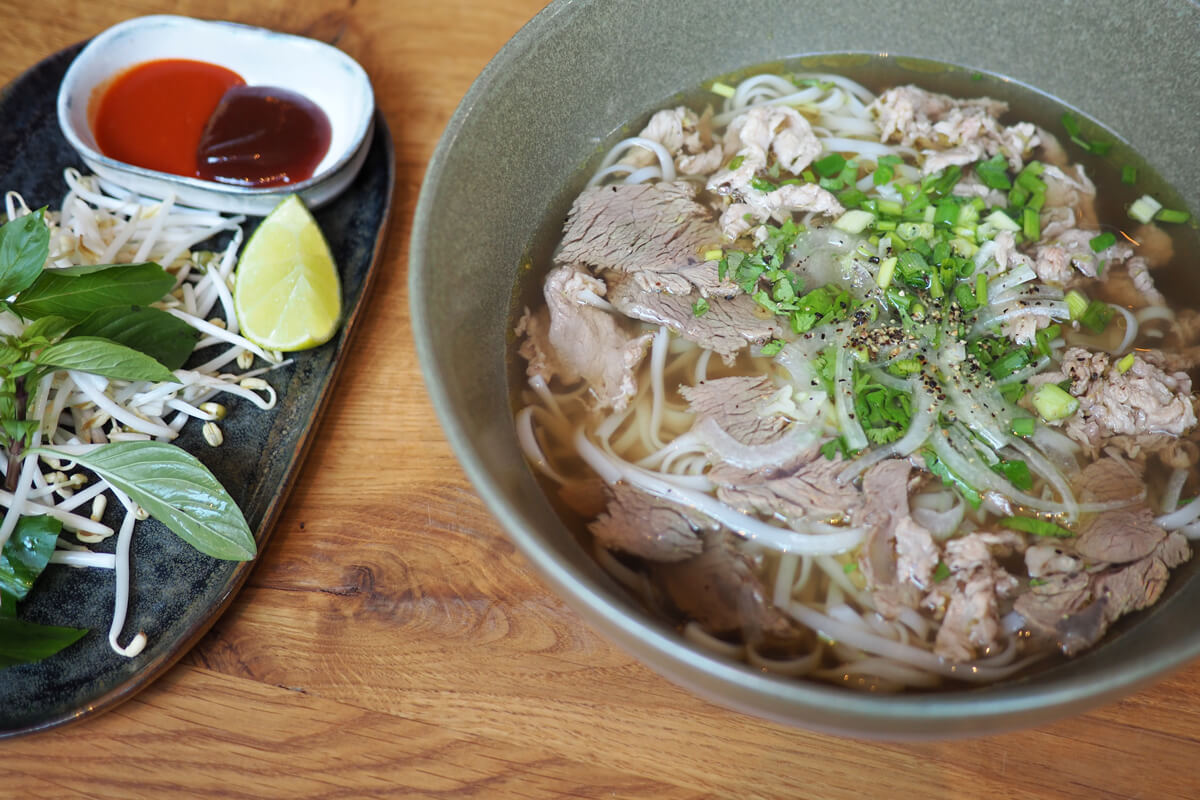 A bowl of pho at Saigon Vietnamese Restaurant Zurich