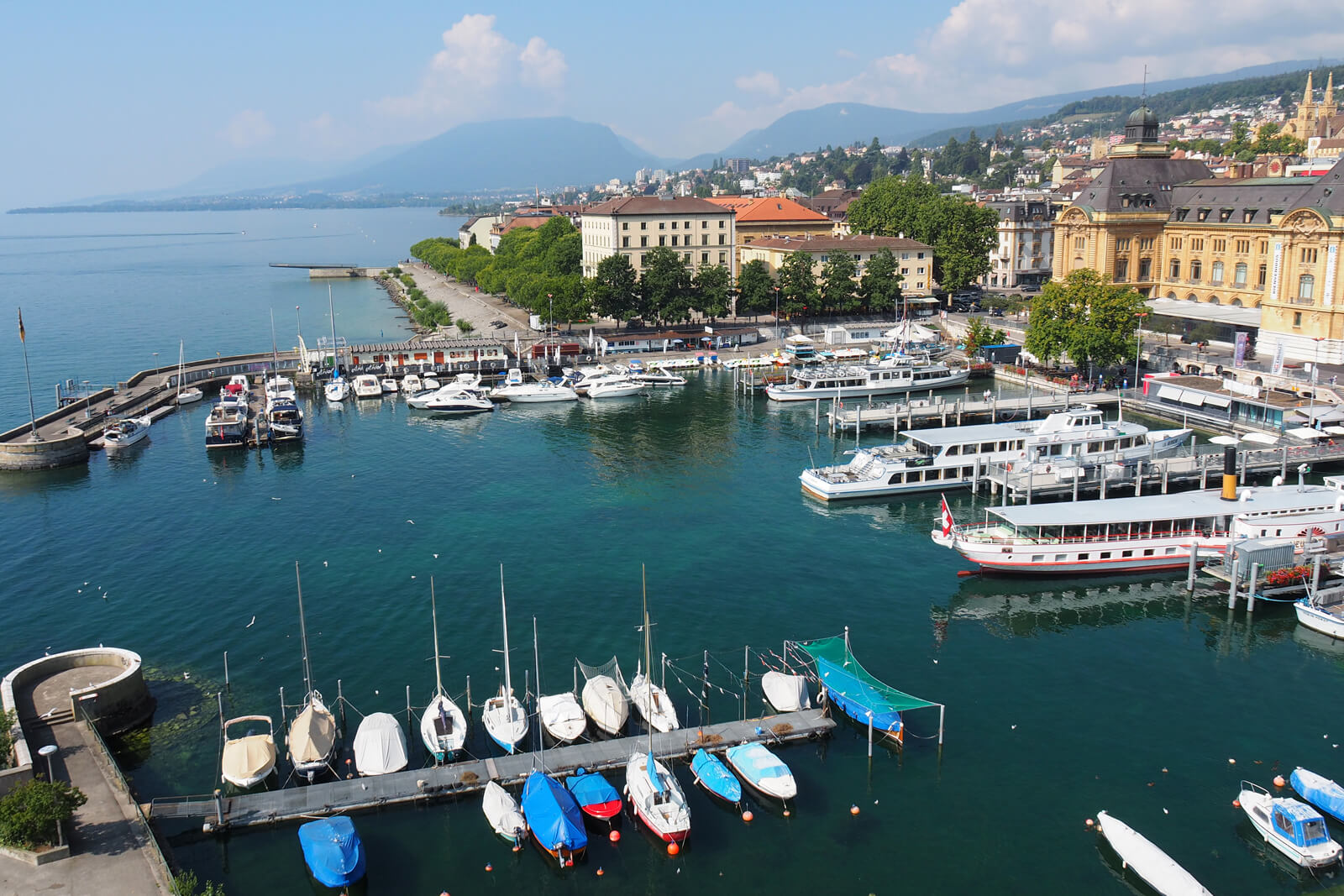 View of the Harbor in Neuchâtel, Switzerland