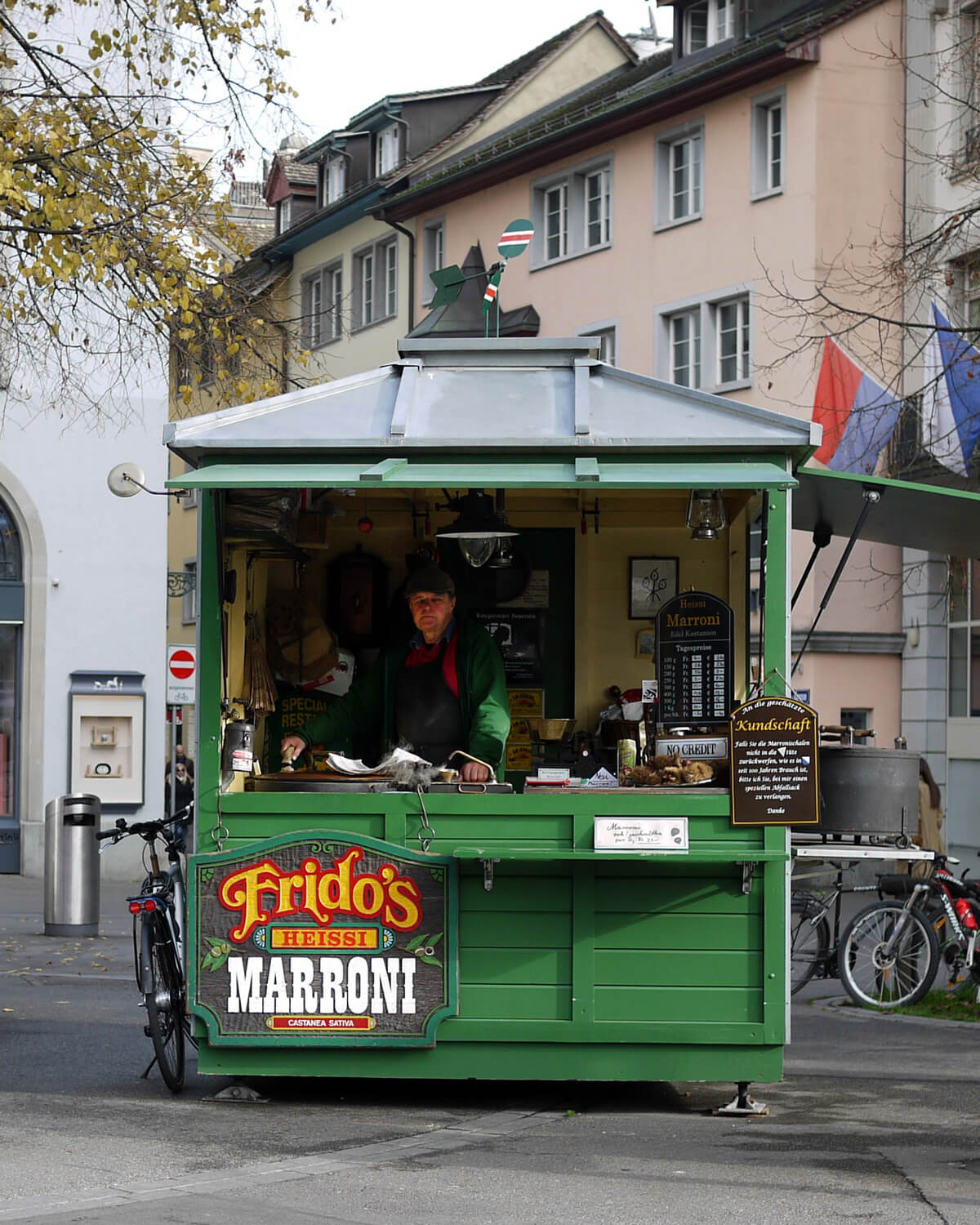 Roasted Chestnut Booth Zurich, Switzerland