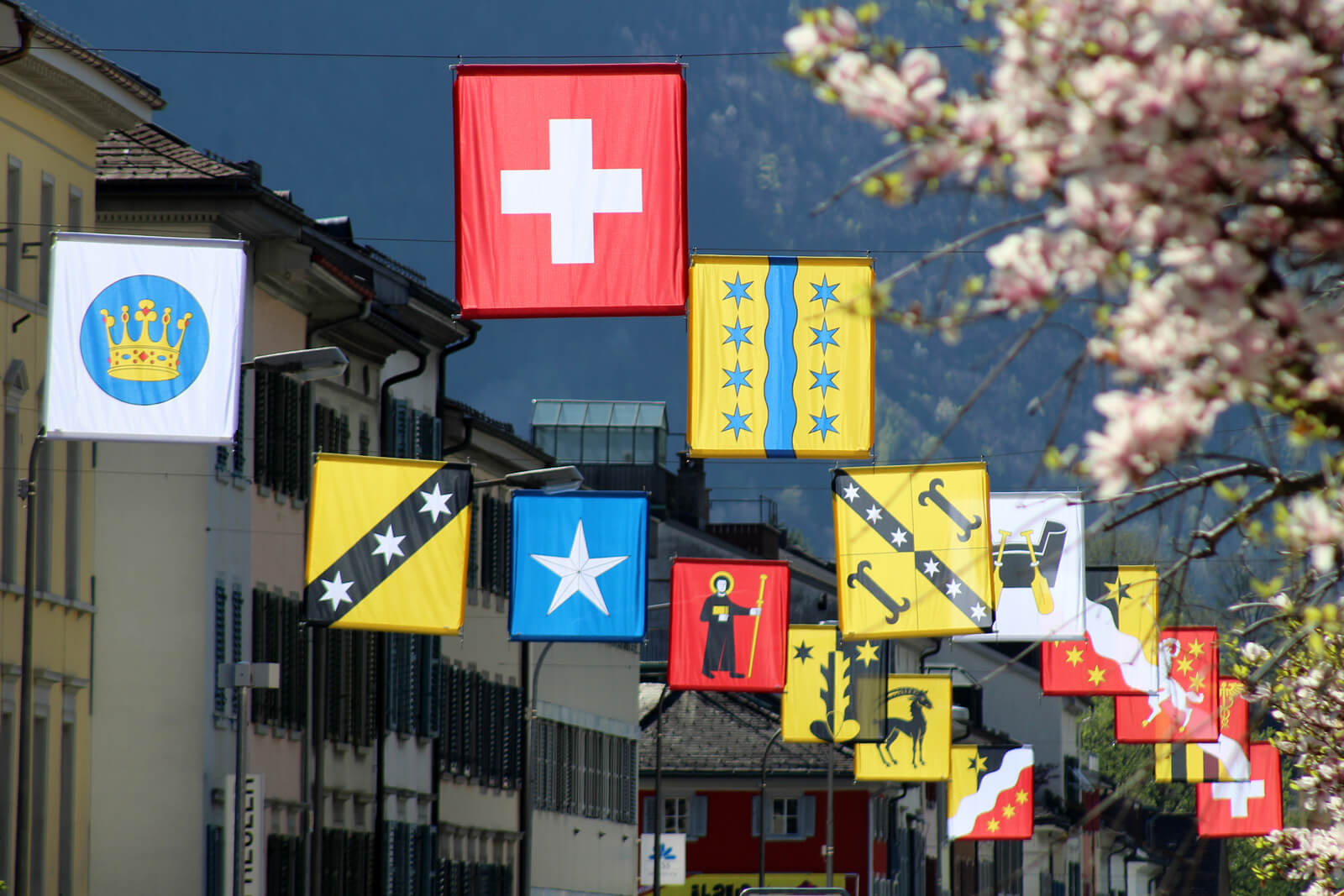 Gemeinde Flags in Glarus, Switzerland