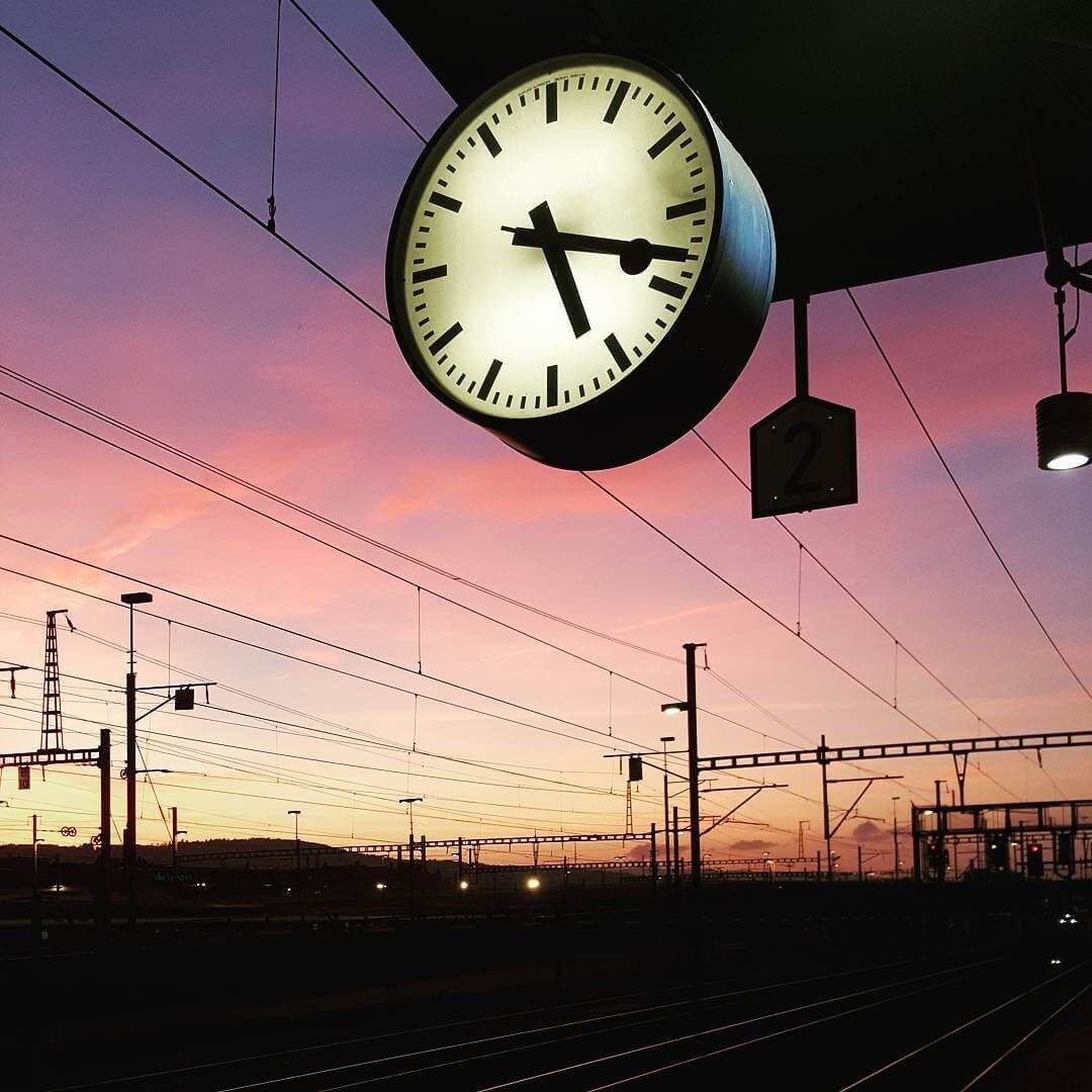 Mondaine Station Clock Sunset