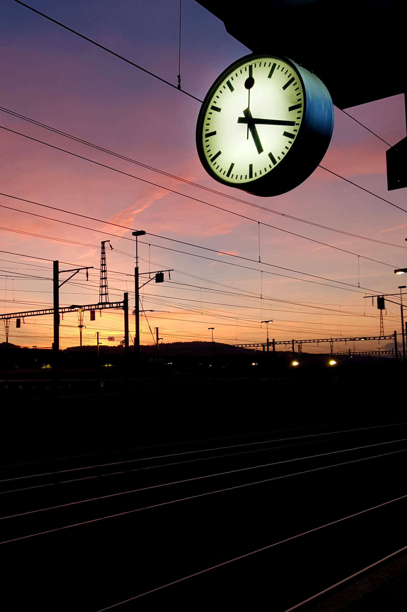 Mondaine Station Clock Sunset