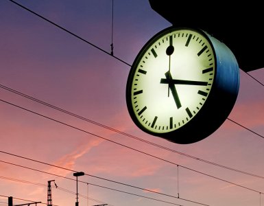 Mondaine Station Clock Sunset