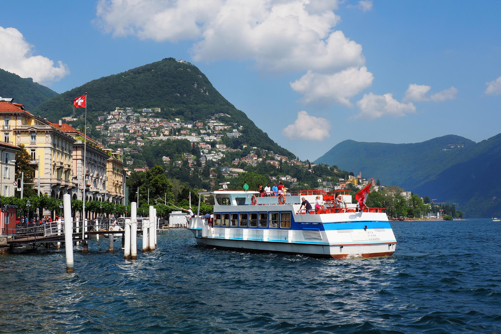 Lugano Lakeside during Summer