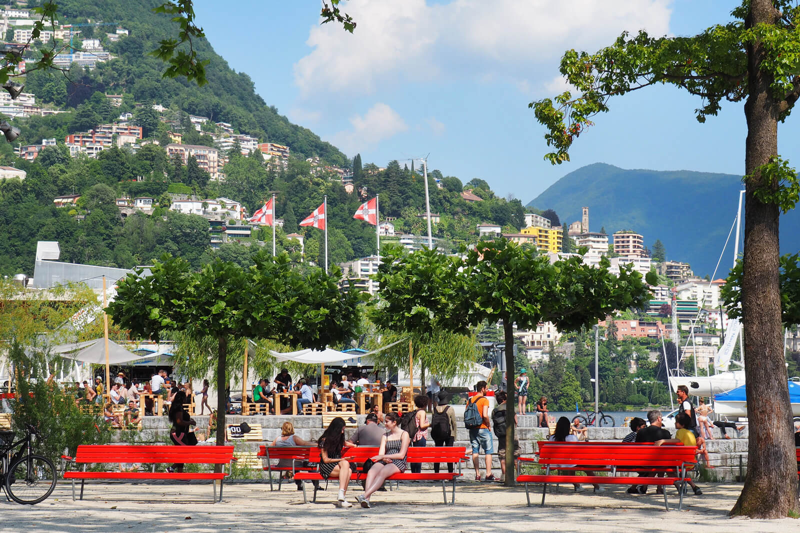 Lugano Lakeside during Summer