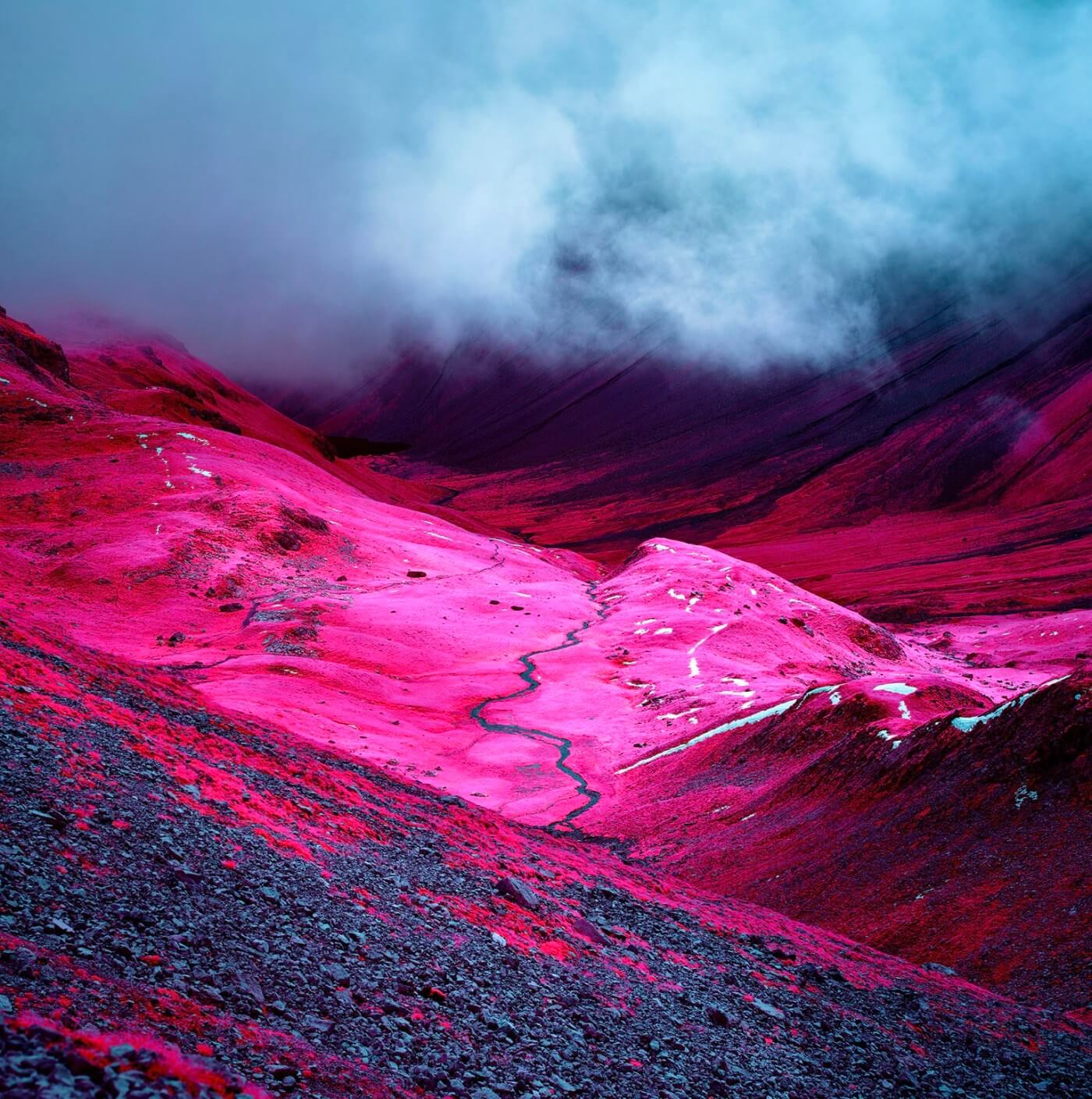 Swiss Alps - Infrared Moss and Fog by Zak van Biljon