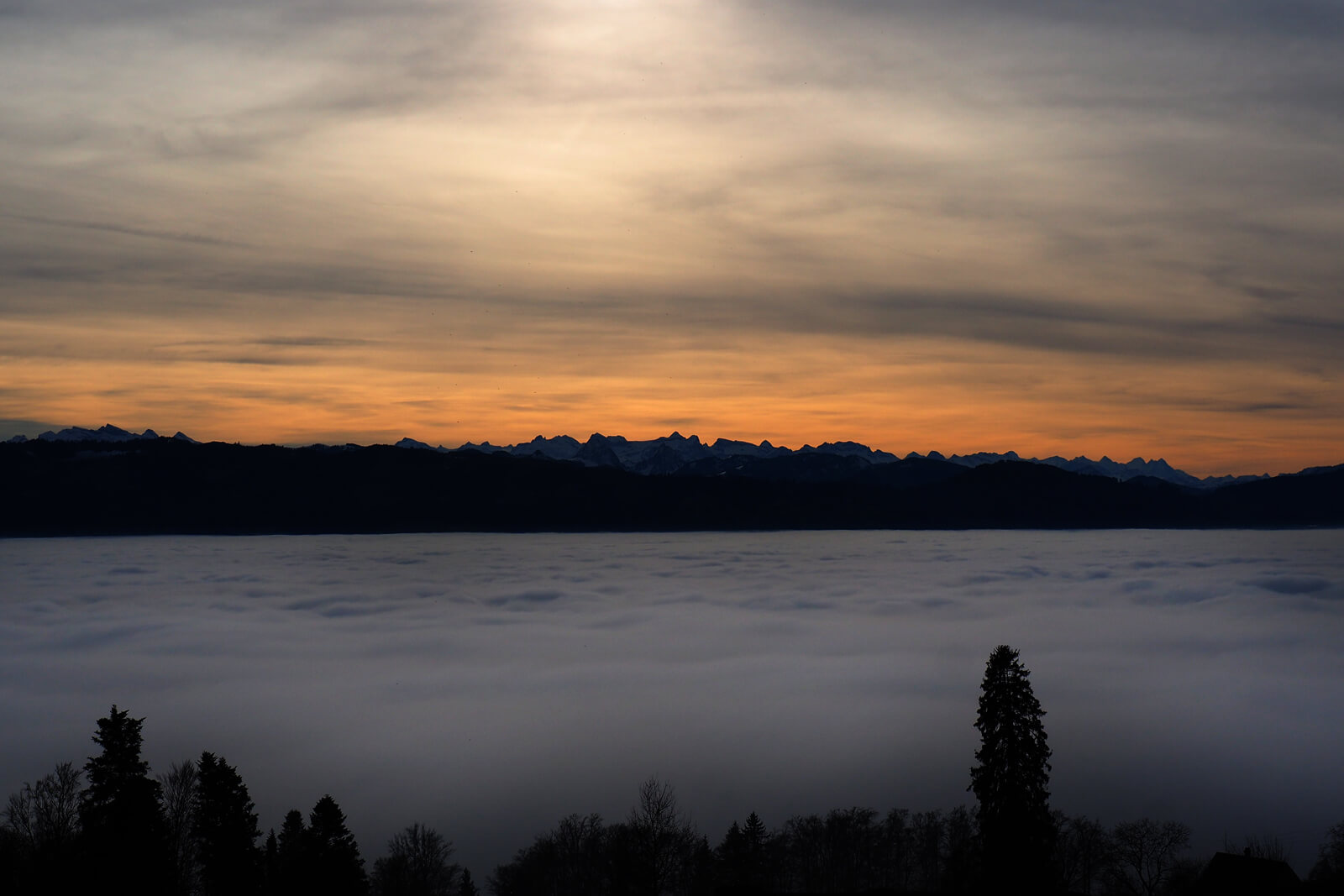 Nebelmeer at Hasenstrick - Sea of Fog aboove Switzerland