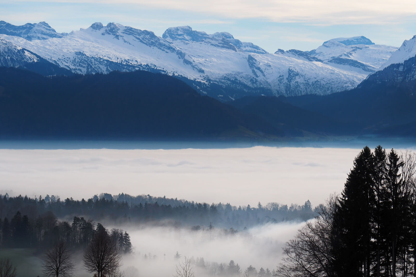 Nebelmeer at Hasenstrick - Sea of Fog aboove Switzerland