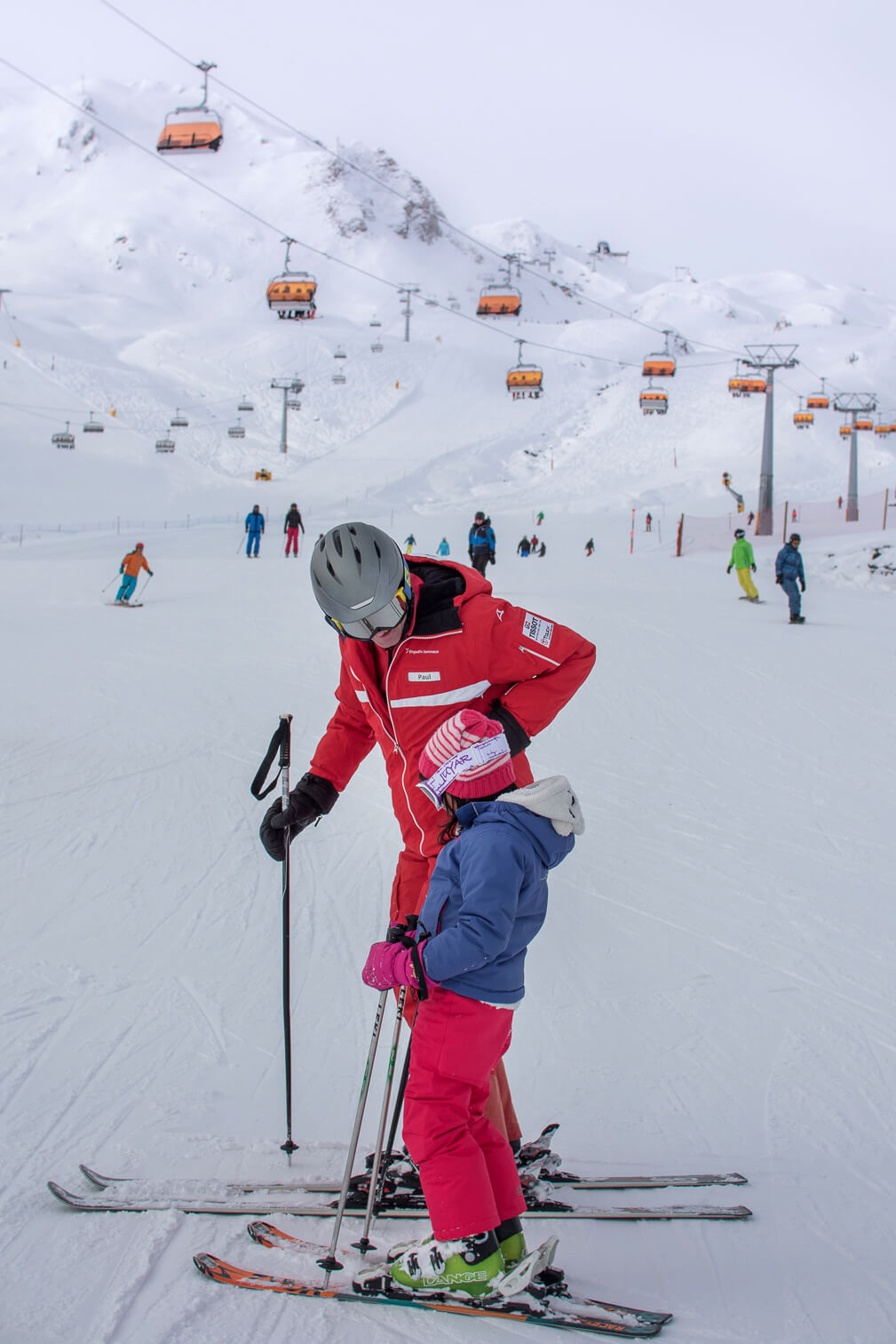 Skiing in Samnaun, Switzerland