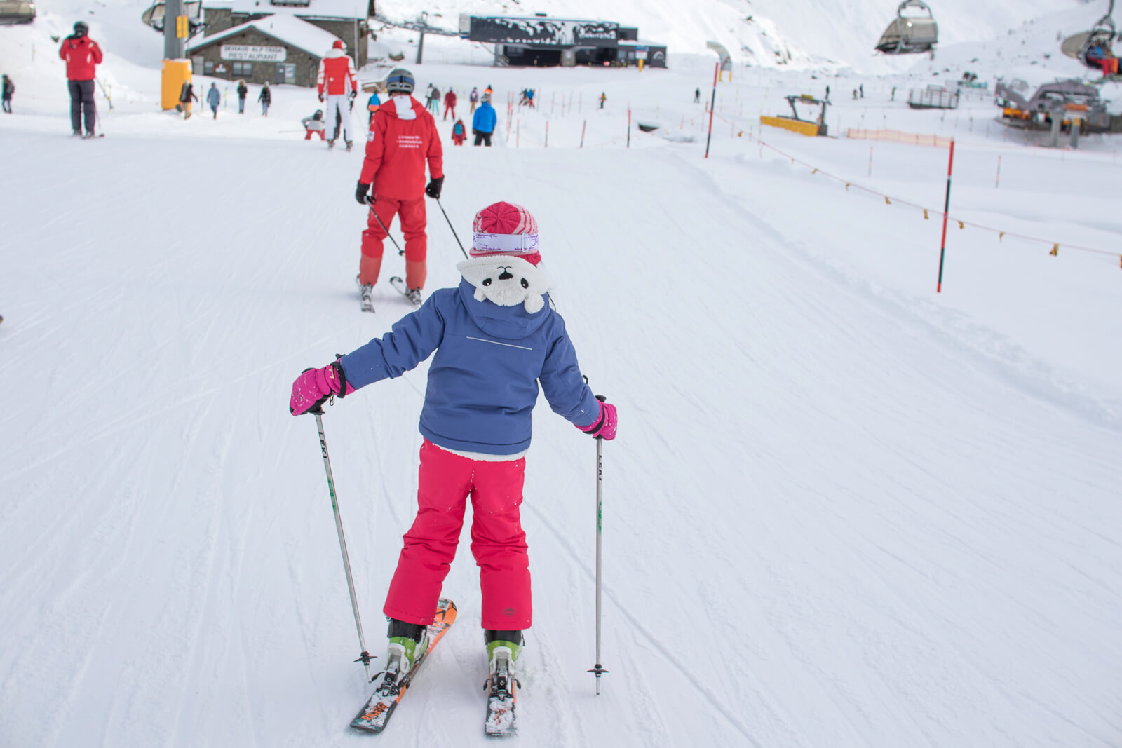 Skiing in Samnaun, Switzerland