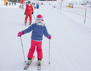 Skiing in Samnaun, Switzerland