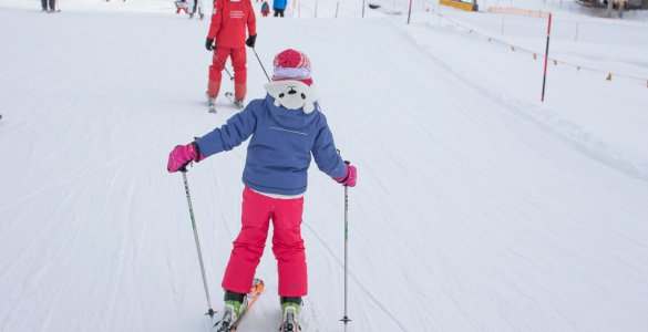 Skiing in Samnaun, Switzerland