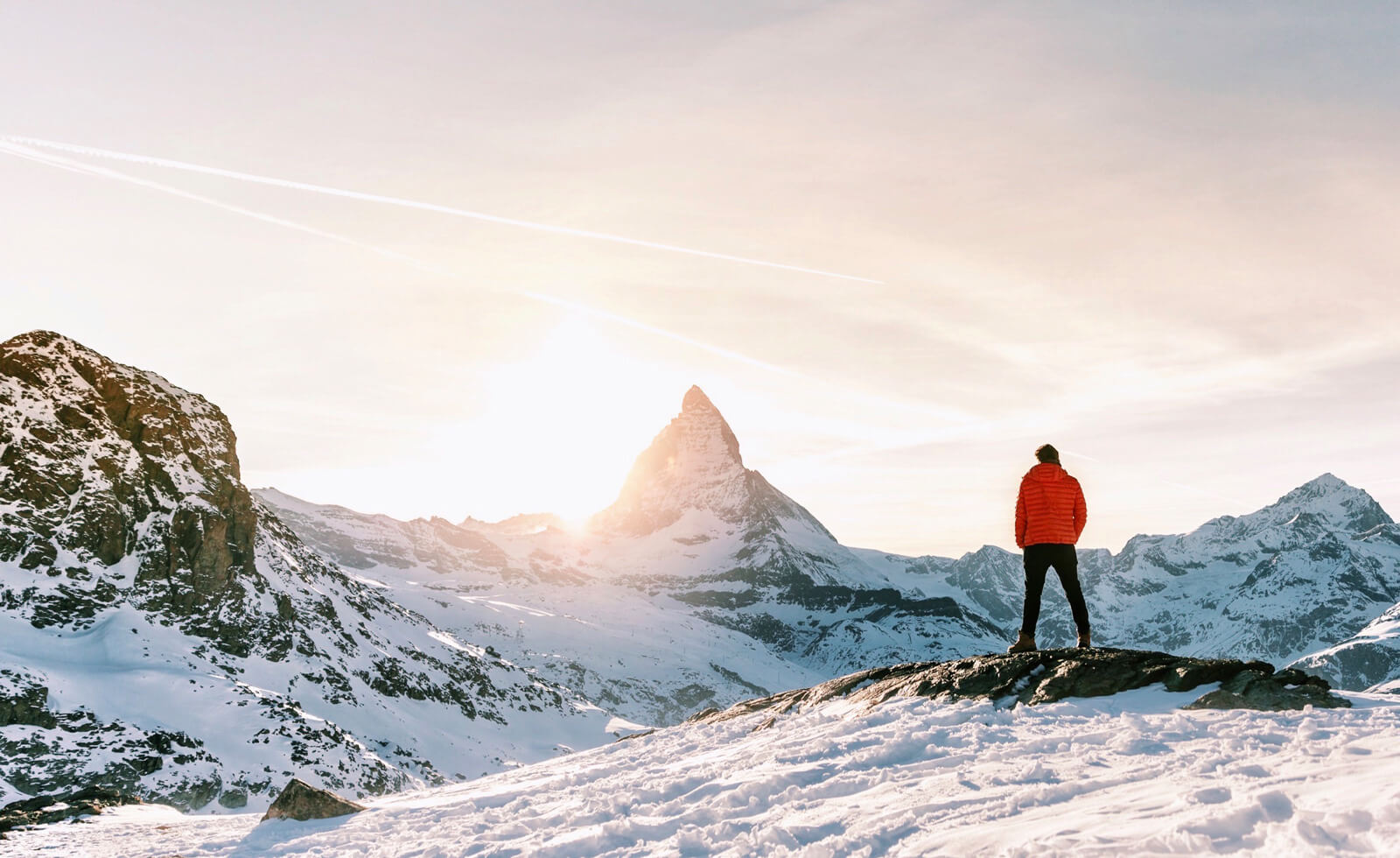 Man Looking at Matterhorn