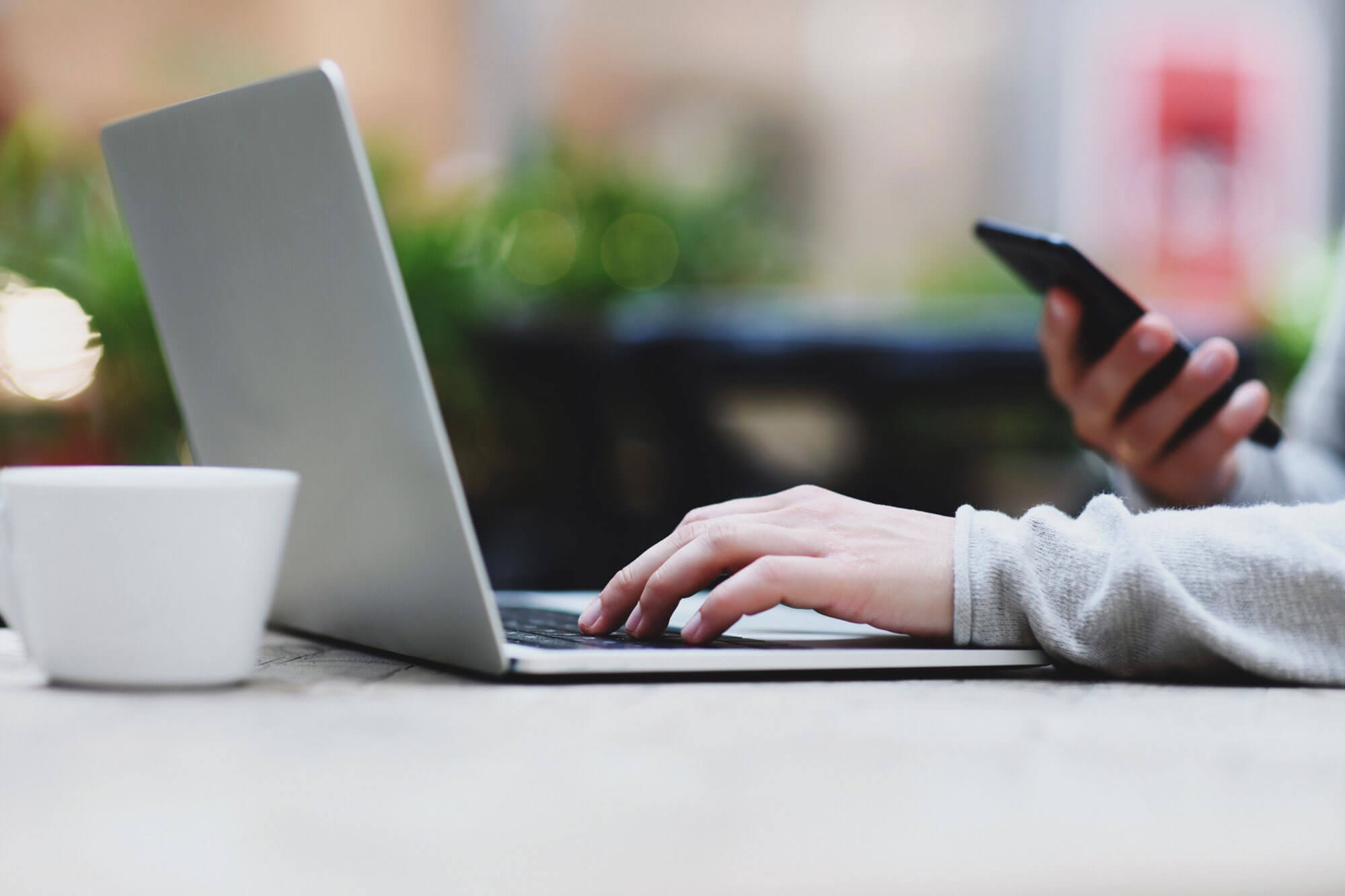 Person working on a MacBook