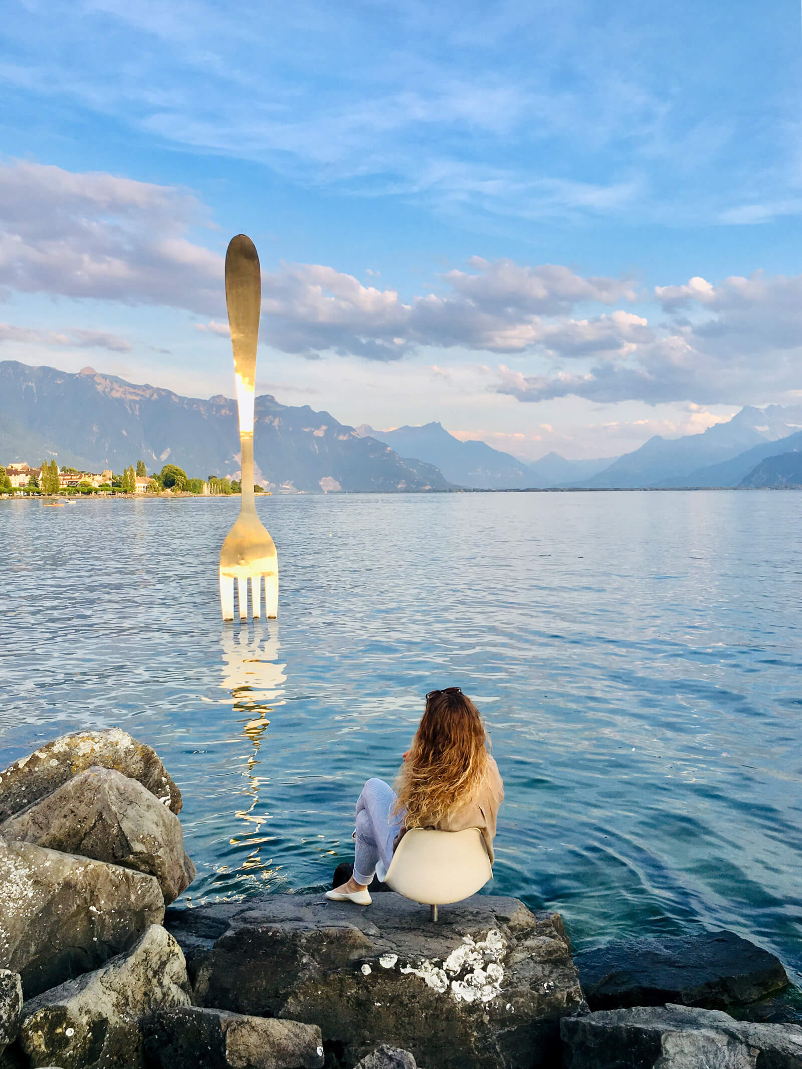 "The Fork" in Lake Geneva at Vevey