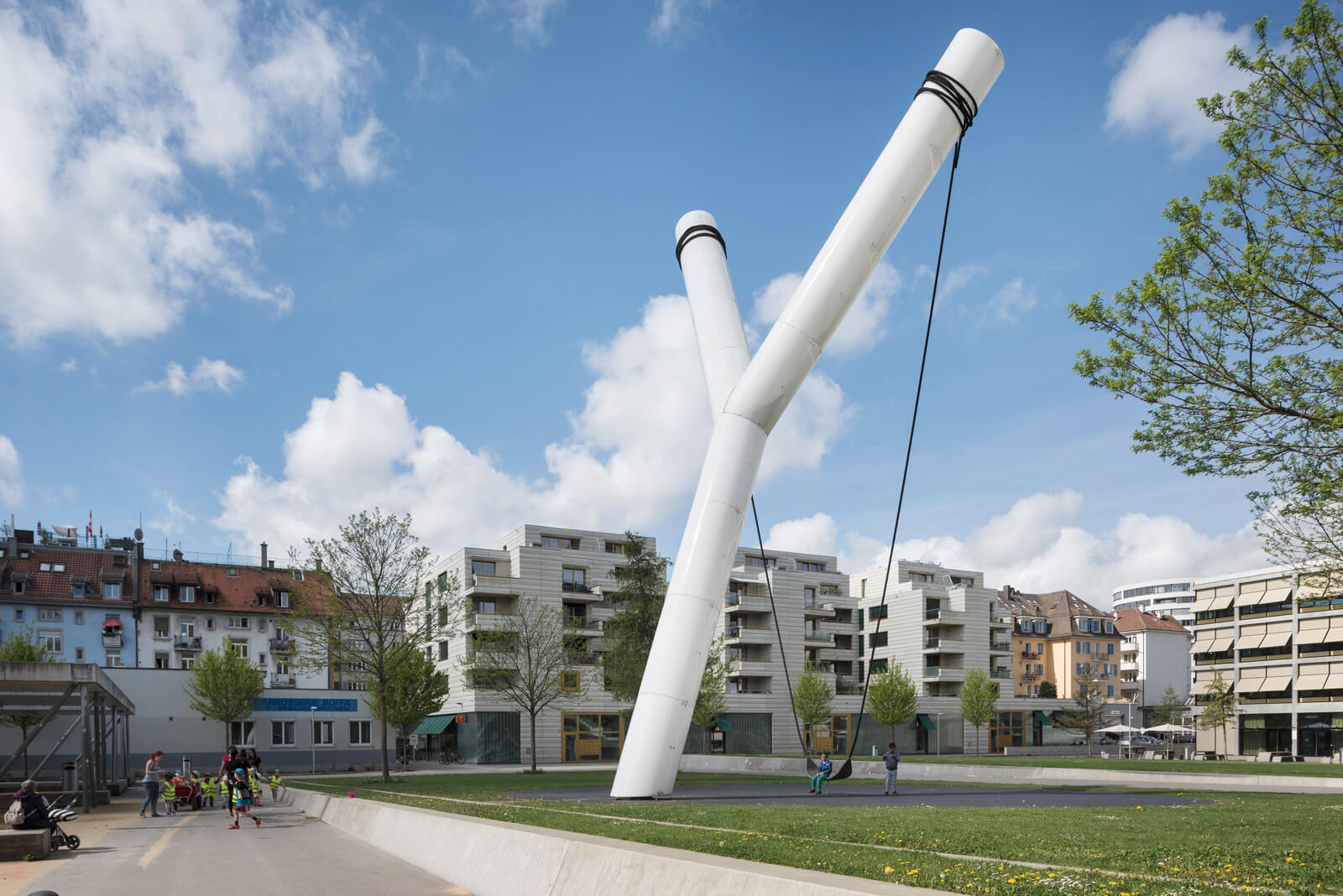 "Y" Sculpture by Sislej Xhafa at Hardau Park in Zürich, Switzerland