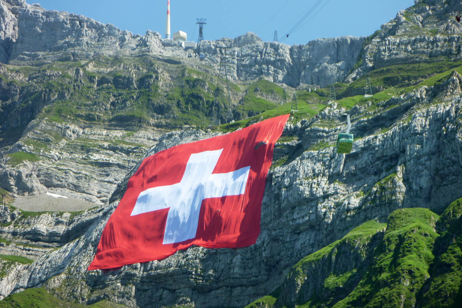 Mt. Säntis - Largest Swiss Flag Display