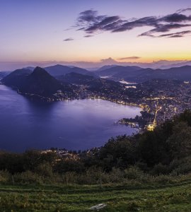 Lugano during sunset