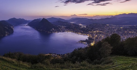 Lugano during sunset