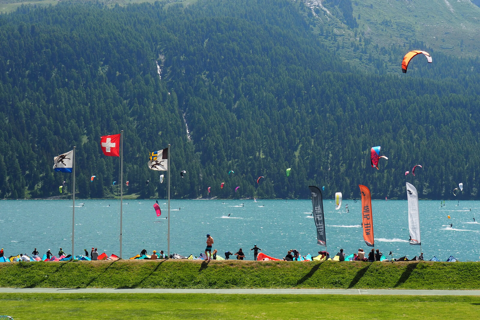 Lake Silvaplana Kitesurfing in July 2020