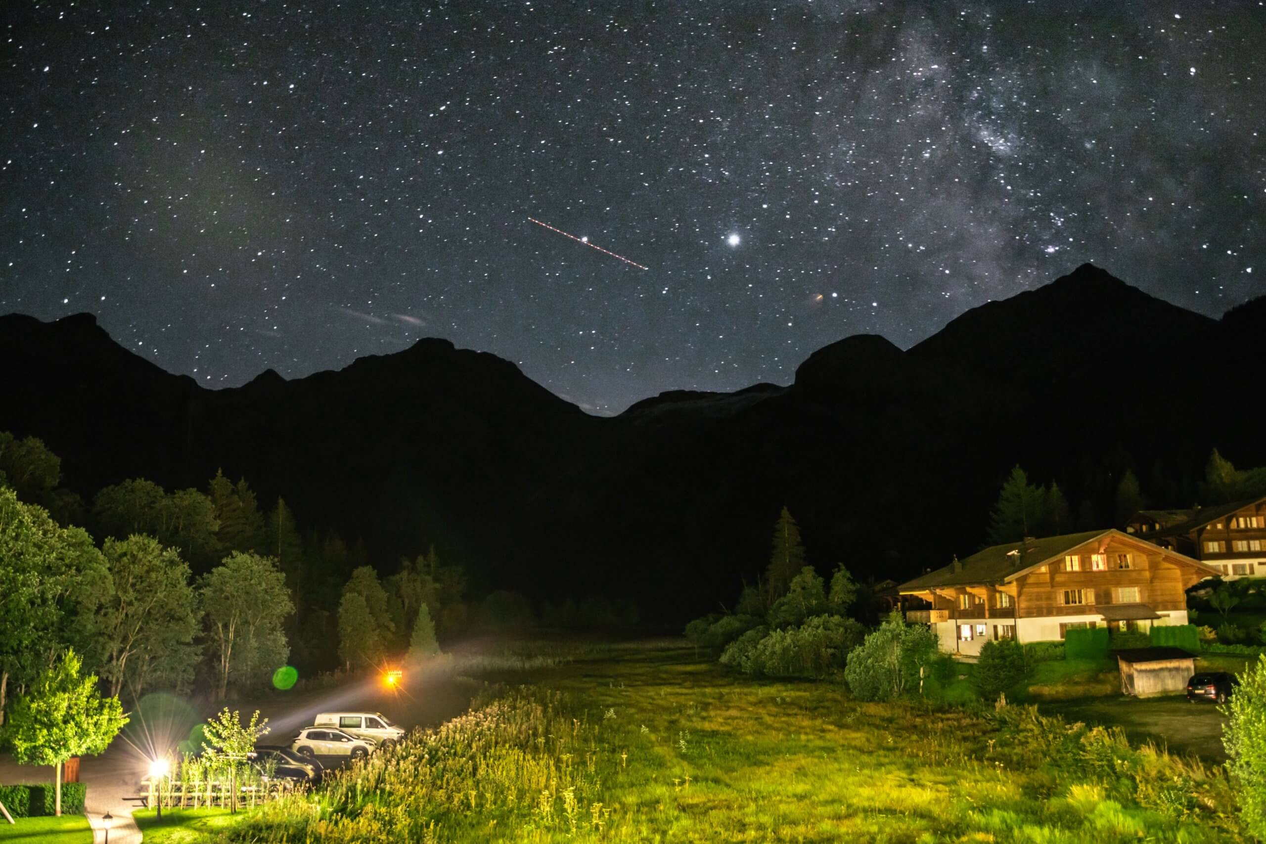 The Milky Way above Lauenen Valley in the Bernese Alps