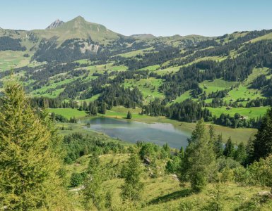 Lake Lauenen in the Bernese Alps (Lauenensee)