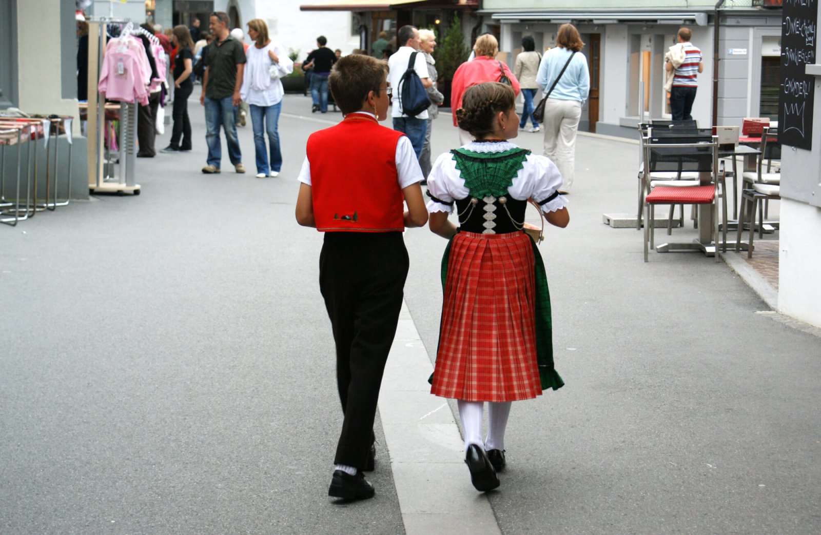 Swiss Tradition - Cultural Heritage and Alpine Customs on Newly Swissed - Two Swiss Children Wearing Traditional Clothing