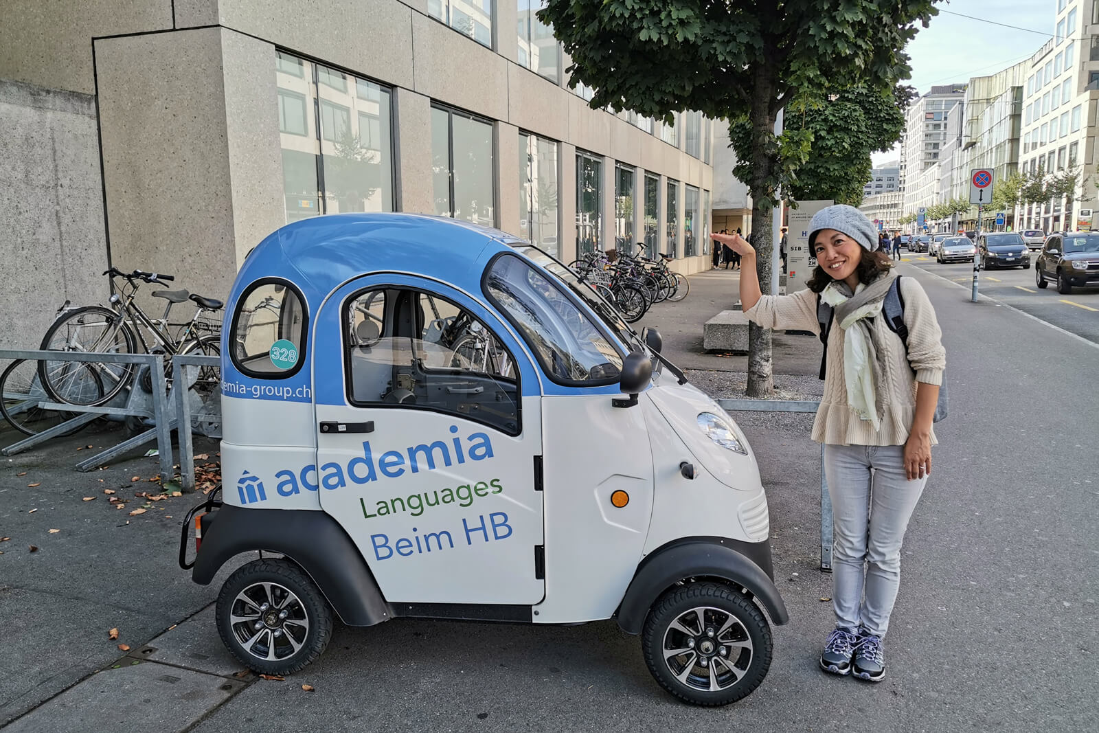 A tiny car parked in Zürich, Switzerland