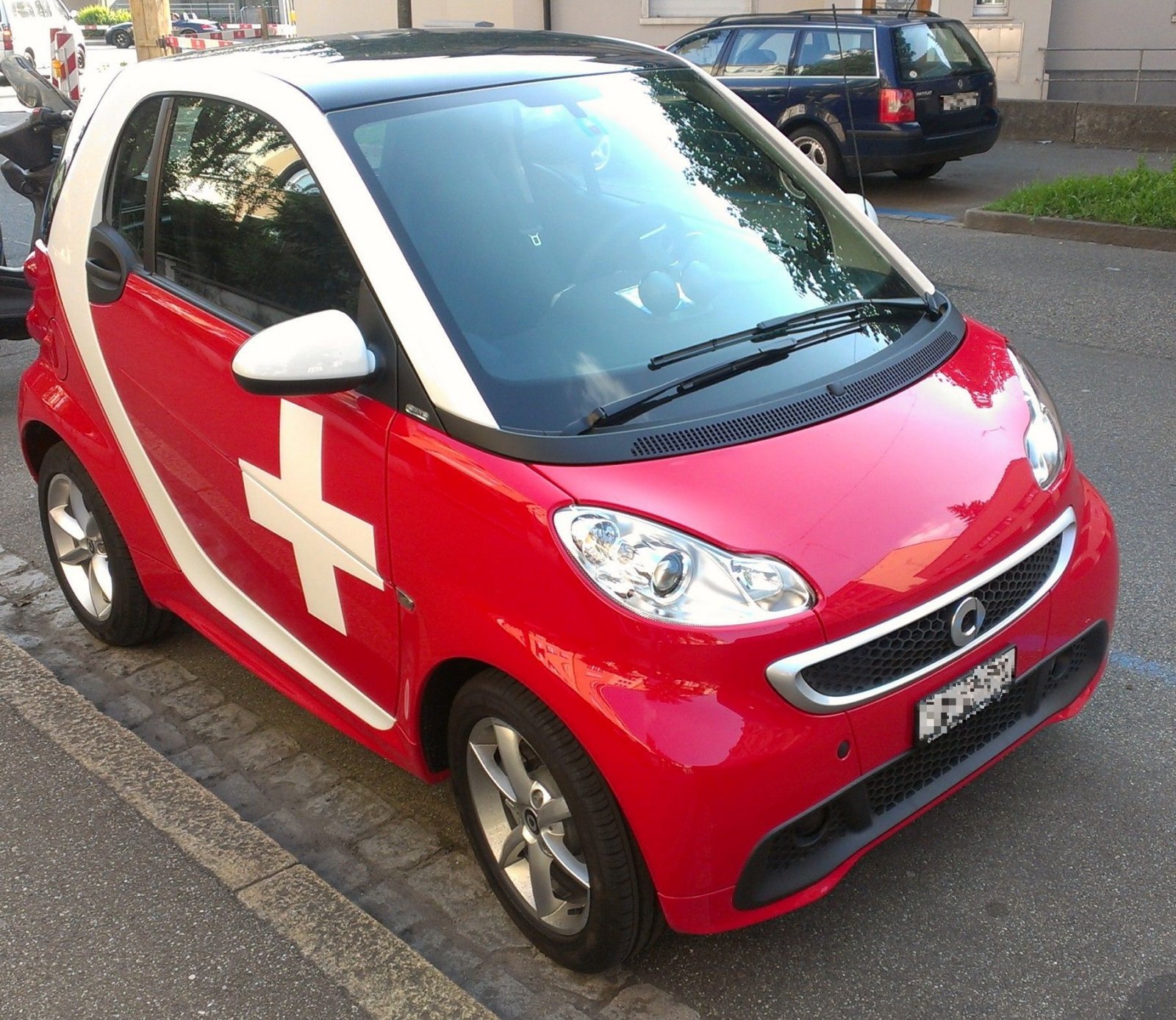 Smart Car with Swiss Cross