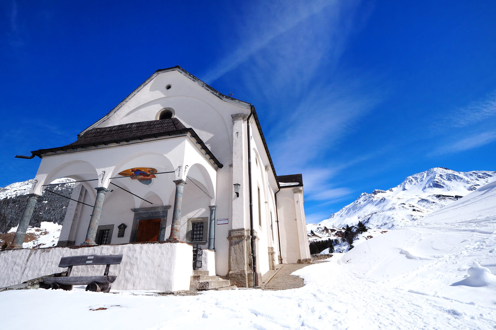 Andermatt Chapel in Winter, Switzerland