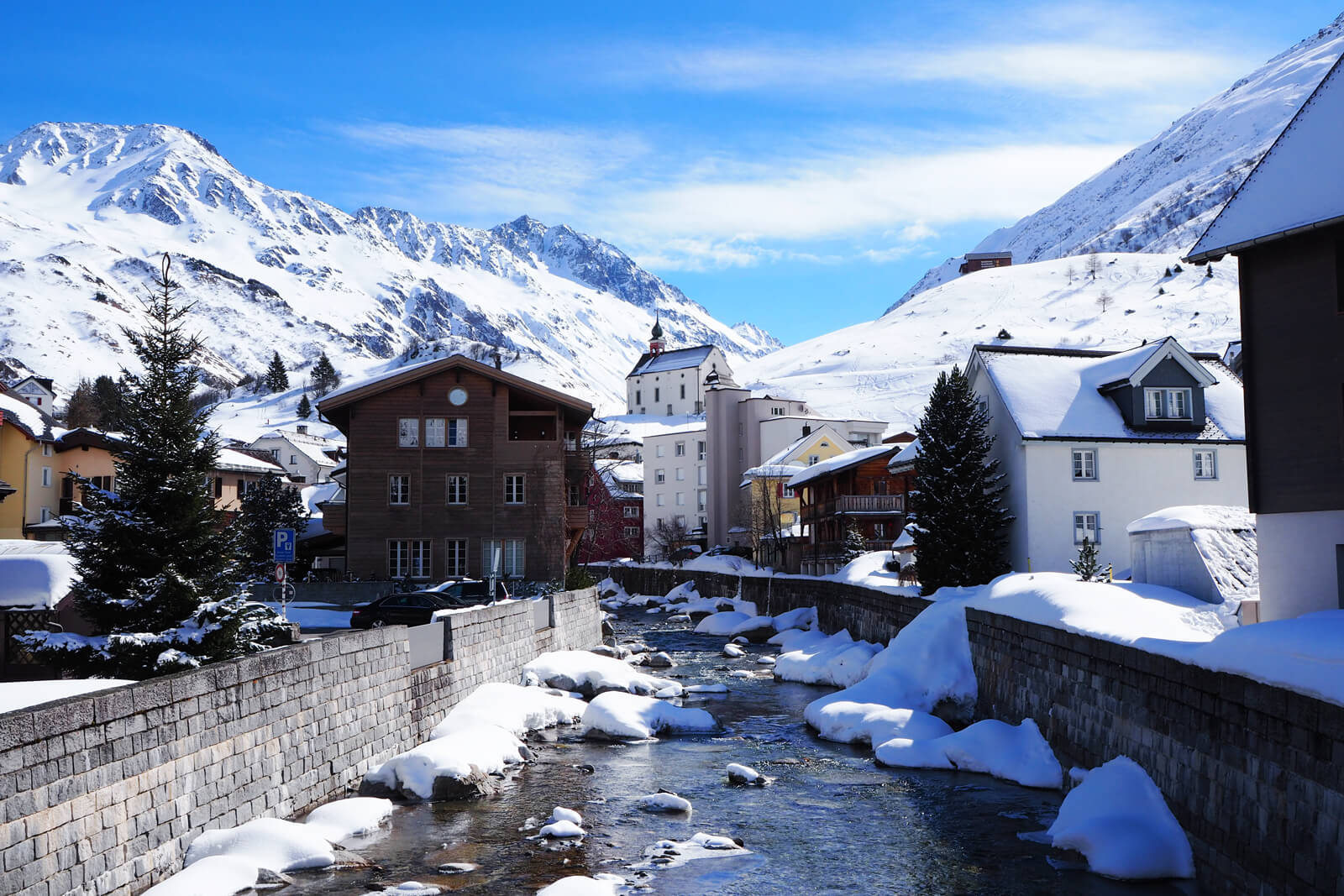 Andermatt Village in Winter, Switzerland