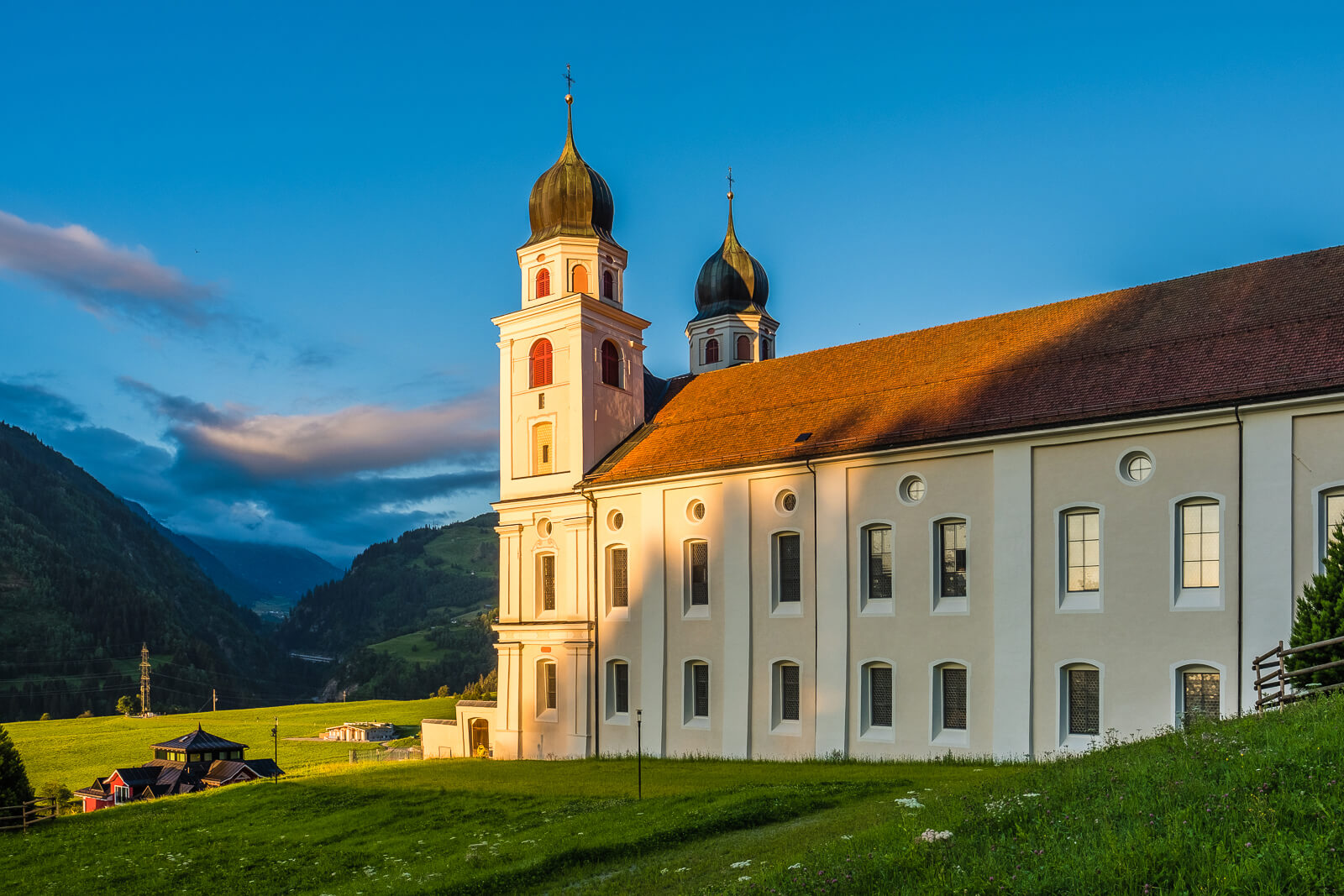 Architecture of the Disentis Monastery in Switzerland