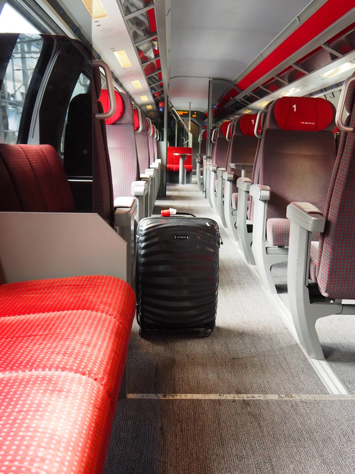 Swiss train first class cabin on SBB